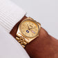 [Near Mint] 1995 Seiko Quartz Golden Sunburst Baby Day-Date Men's Wrist-Watch