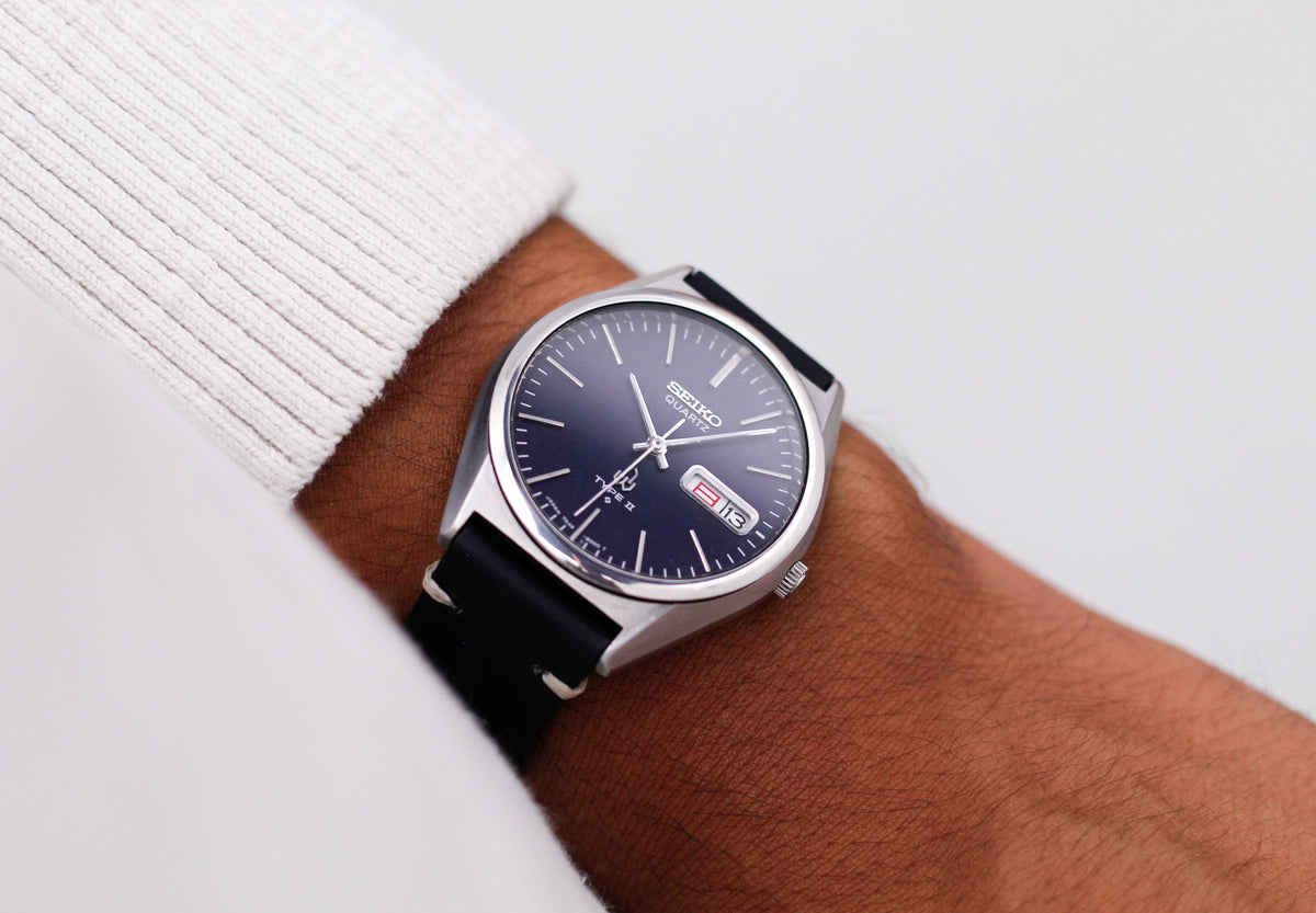 1977 Seiko Type II Quartz Midnight Blue Dial Men's Wrist-Watch