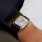 [New Old Stock] 1998 Citizen Quartz Silver Sunburst Dial Tank Style Men's Wrist-Watch W/Tag