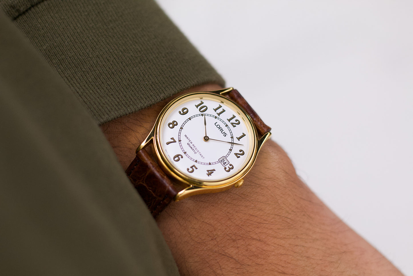 [New Old Stock] 1990s Seiko Lorus Quartz Art Deco Dial Men's Wrist-Watch