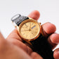 1999 Citizen Baby 'Day-Date' Golden Sunburst Dial Two Tone Men's Wrist Watch