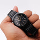 1985 Pulsar Quartz Matte Black Dial Black PVD Case Men's Wrist-Watch