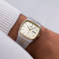 1981 Seiko Quartz Two Tone Champagne Dial Men's Wrist-Watch