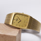 1985 Pulsar Quartz Straight Grain Golden Dial Men's Wrist-Watch