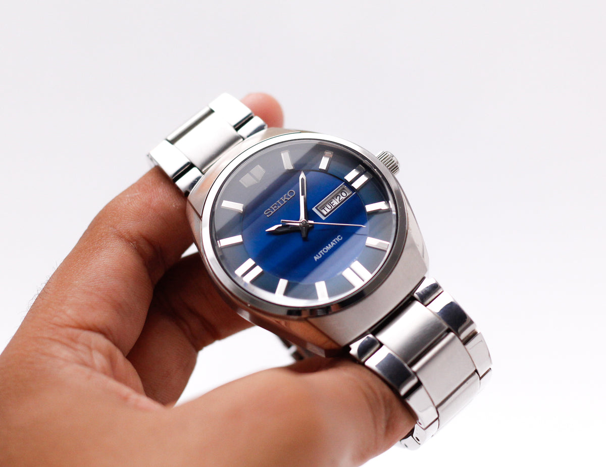 2014 Seiko Automatic Marine Blue Dial Jumbo Case Men's Wrist-Watch