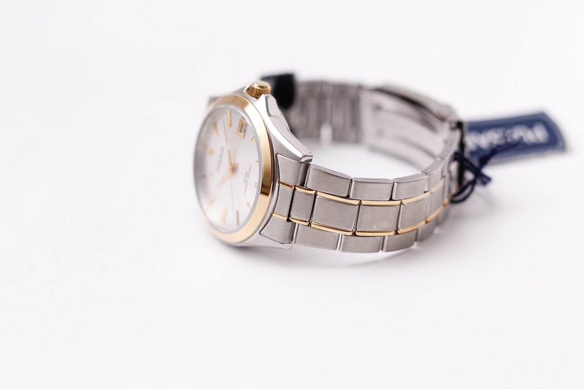 [Near Mint] 2000s Pulsar Quartz Silver Sunburst Dial Two Tone Case Men's Wrist-Watch W/Tag