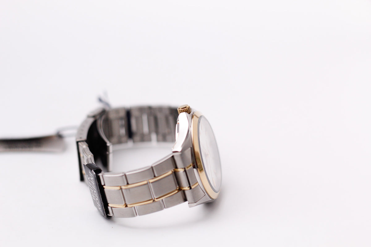 [Near Mint] 2000s Pulsar Quartz Silver Sunburst Dial Two Tone Case Men's Wrist-Watch W/Tag