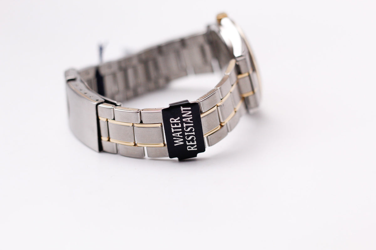 [Near Mint] 2000s Pulsar Quartz Silver Sunburst Dial Two Tone Case Men's Wrist-Watch W/Tag