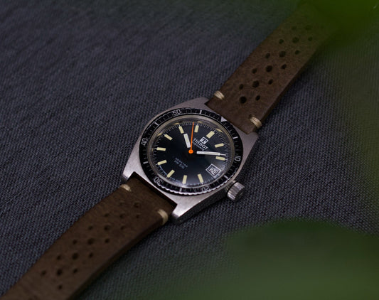 1970s Tissot Sea-Star Visodate PR516 Deep Blue Men's Wrist-Watch