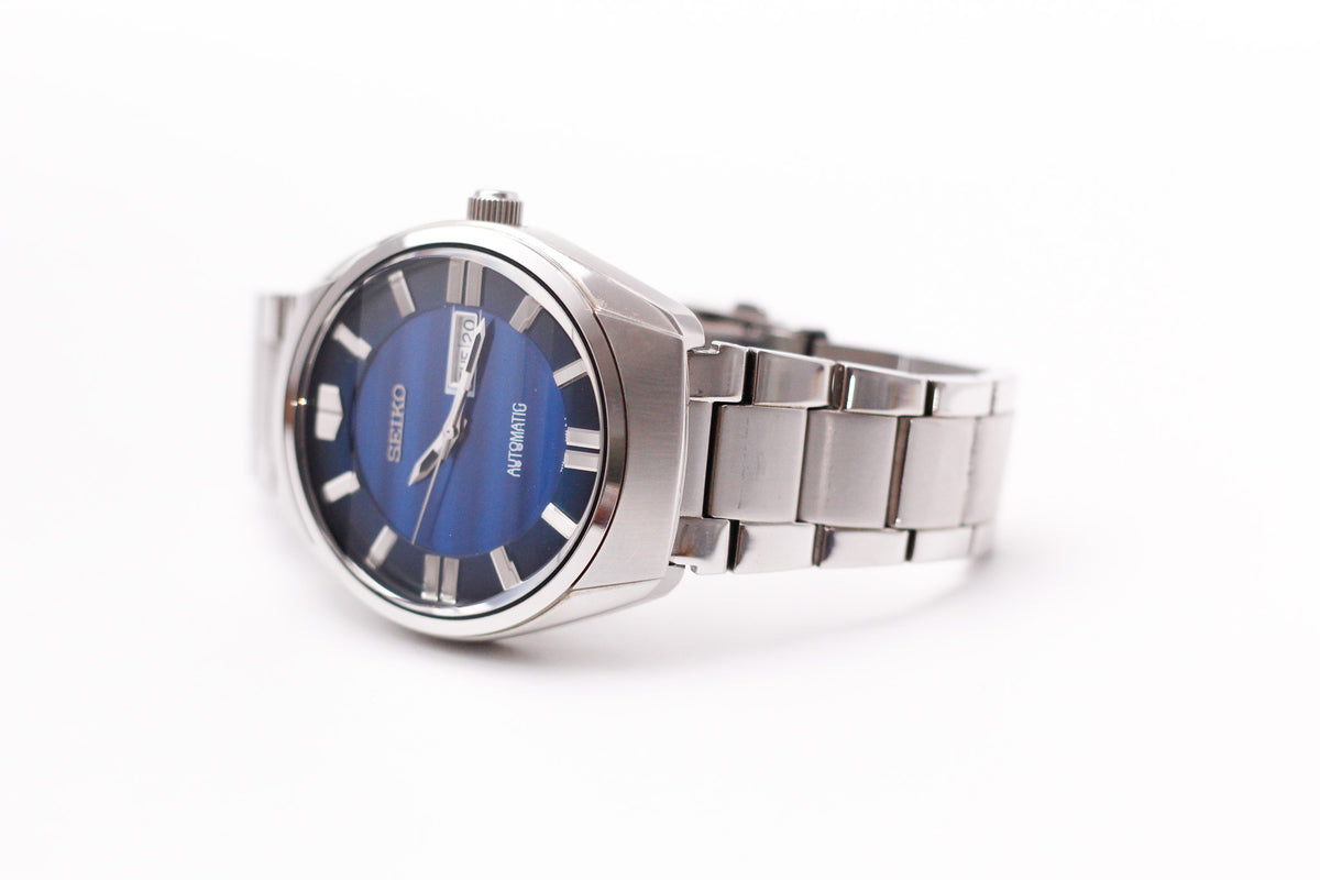 2014 Seiko Automatic Marine Blue Dial Jumbo Case Men's Wrist-Watch