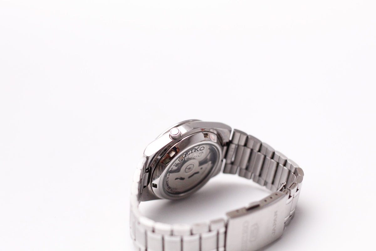 2012 Seiko Automatic Inky Black Arabic Dial Men's Wrist-Watch