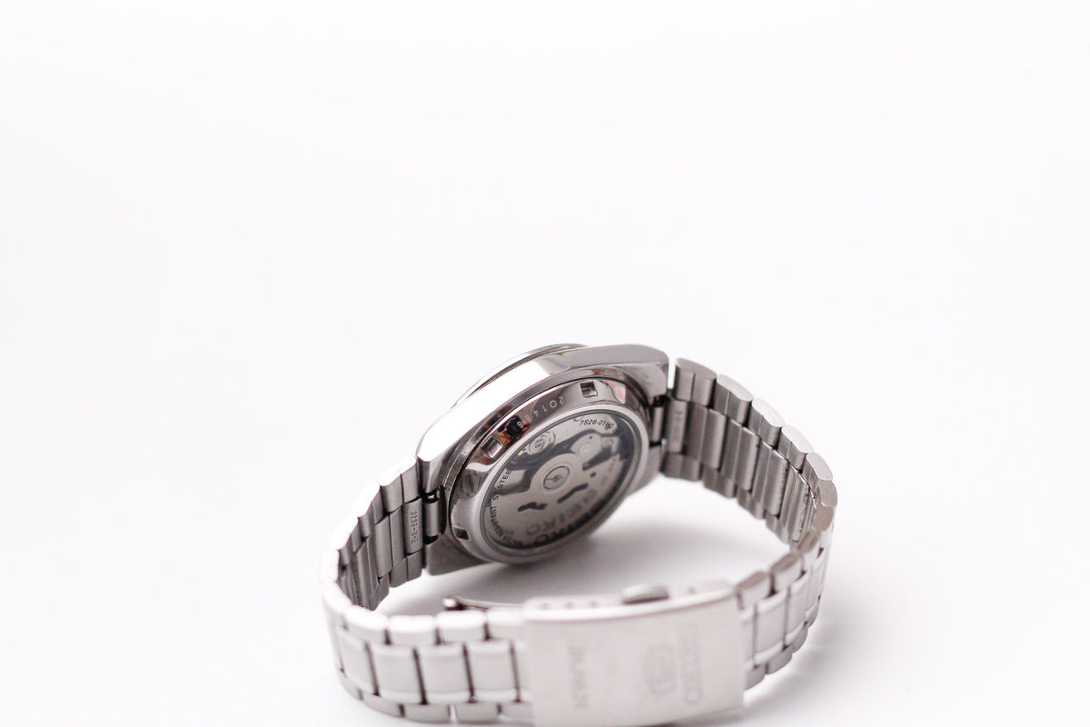 2012 Seiko Automatic Inky Black Arabic Dial Men's Wrist-Watch