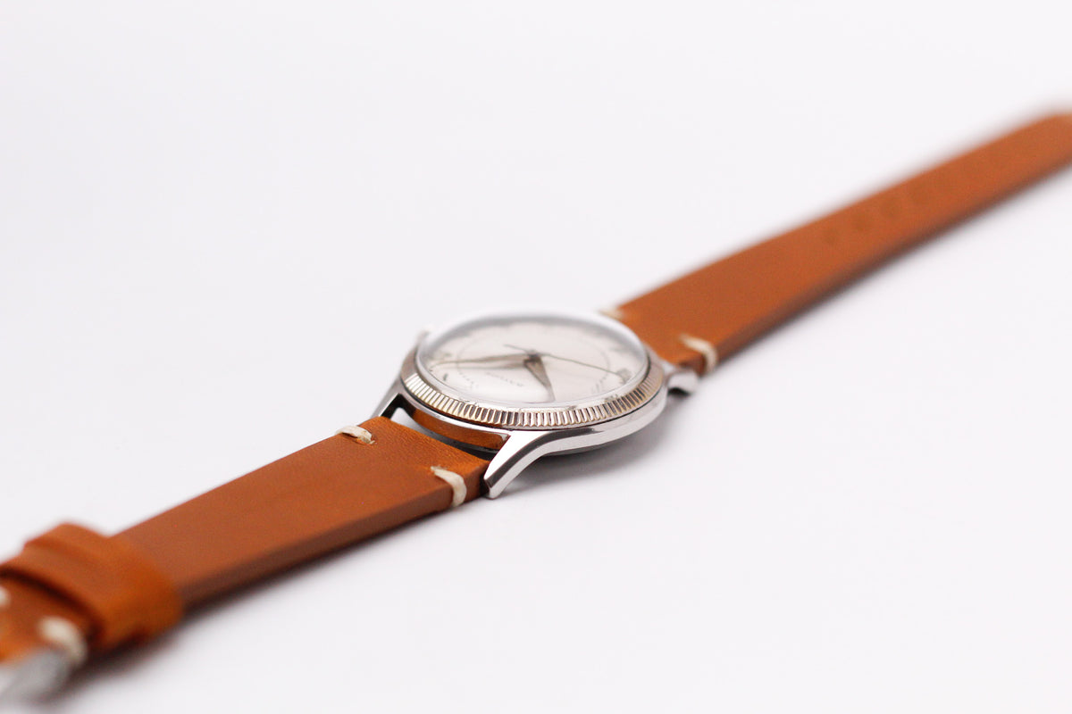 [Serviced] 1960s Baylor Mechanical Fluted Silver Dial Men's Wrist-Watch