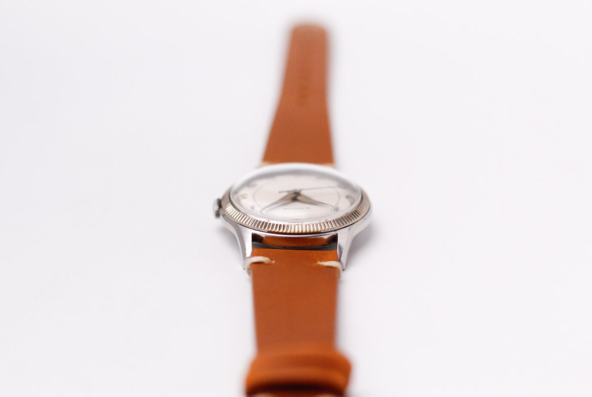 [Serviced] 1960s Baylor Mechanical Fluted Silver Dial Men's Wrist-Watch