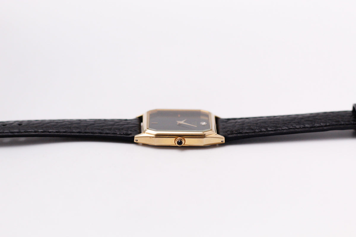 2001 Pulsar Quartz Inky Black Gemstone Dial Men's Wrist-Watch
