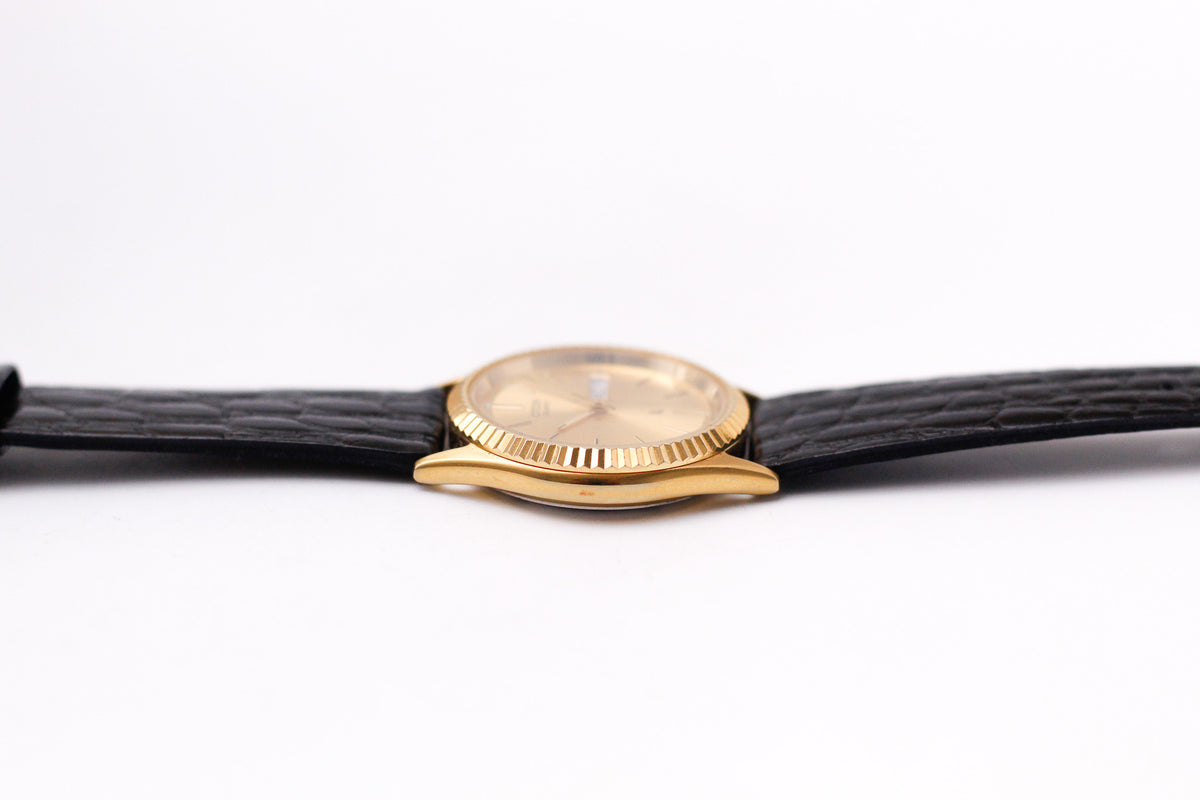 1999 Citizen Baby 'Day-Date' Golden Sunburst Dial Two Tone Men's Wrist Watch