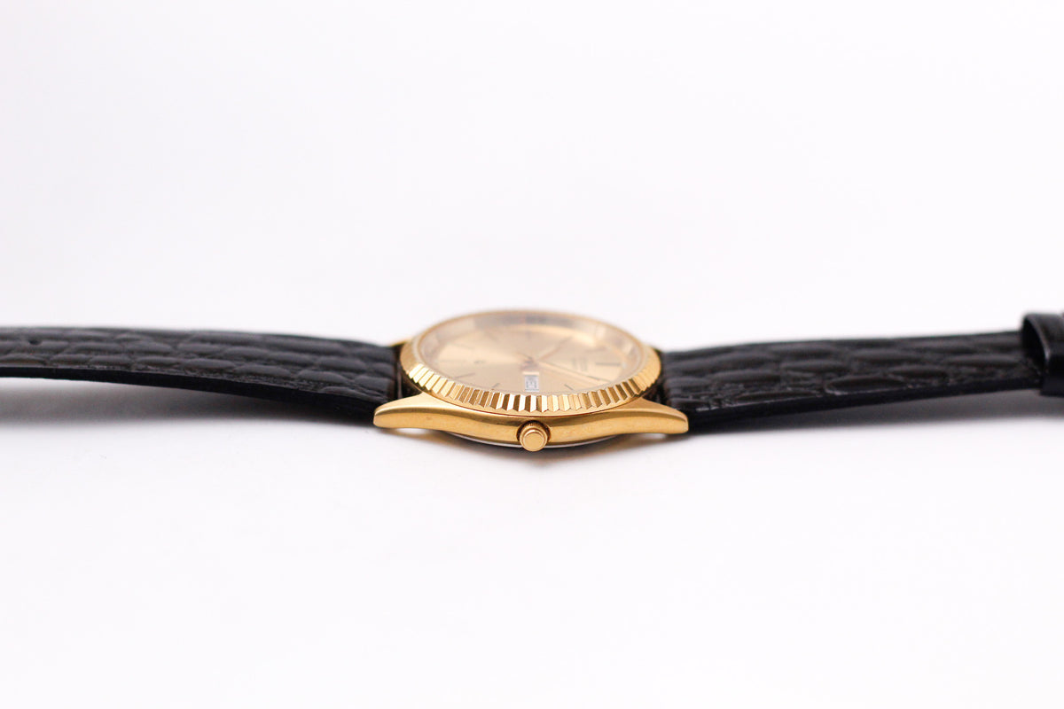 1999 Citizen Baby 'Day-Date' Golden Sunburst Dial Two Tone Men's Wrist Watch