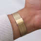 1985 Pulsar Quartz Straight Grain Golden Dial Men's Wrist-Watch