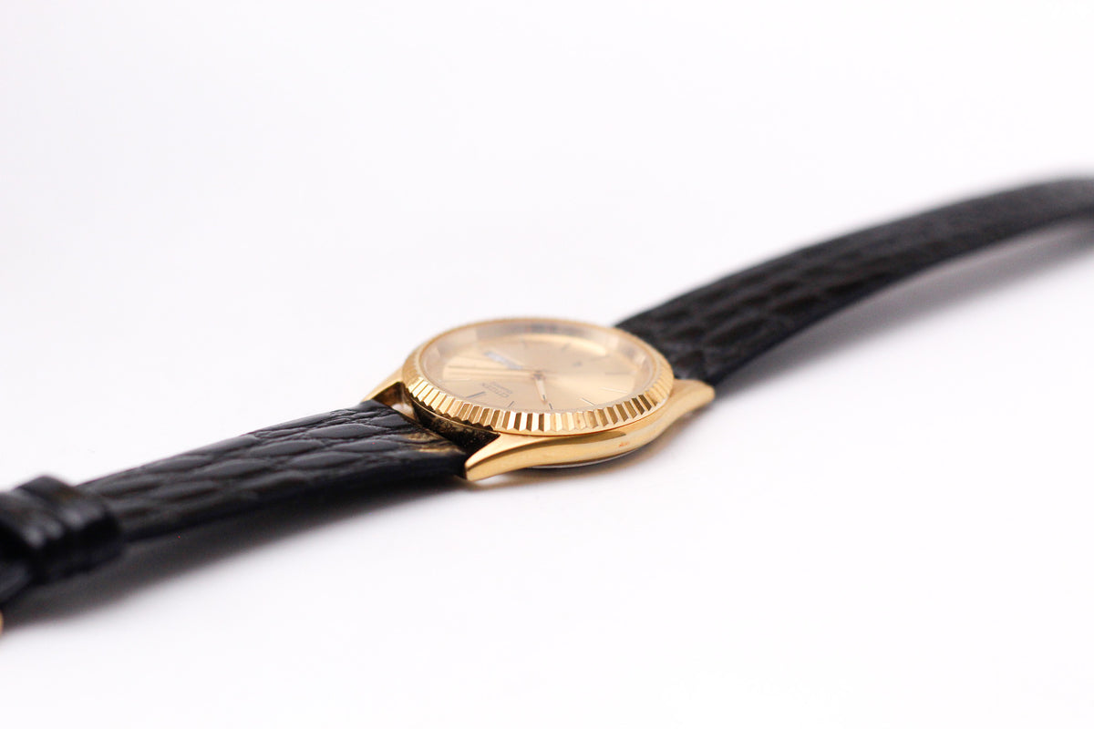 1999 Citizen Baby 'Day-Date' Golden Sunburst Dial Two Tone Men's Wrist Watch