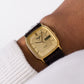1997 Pulsar Ana-Digi Straight Grain Golden Dial Men's Wrist-Watch