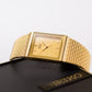[Near Mint] 1988 Seiko Quartz Straight Grain Golden Dial Tank Style Men's Wrist-Watch W/Box & Papers