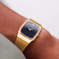 1987 Pulsar Quartz Inky Black Gemstone Dial Men's Wrist-Watch