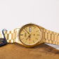 [New Old Stock] 1986 Seiko SQ Quartz Brushed Golden Logo Dial Men's Wrist-Watch W/Tag