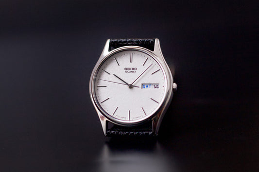 2001 Seiko Quartz Silver Snowflake Dial Men's Wrist-Watch