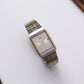 1984 Seiko Quartz Tank Two Tone Silver Dial Men's Wrist-Watch