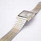 1984 Seiko Quartz Tank Two Tone Silver Dial Men's Wrist-Watch