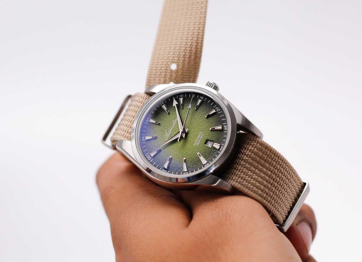 2020s Addiesdive Automatic Green Sunburst Dial Men's Wrist-Watch