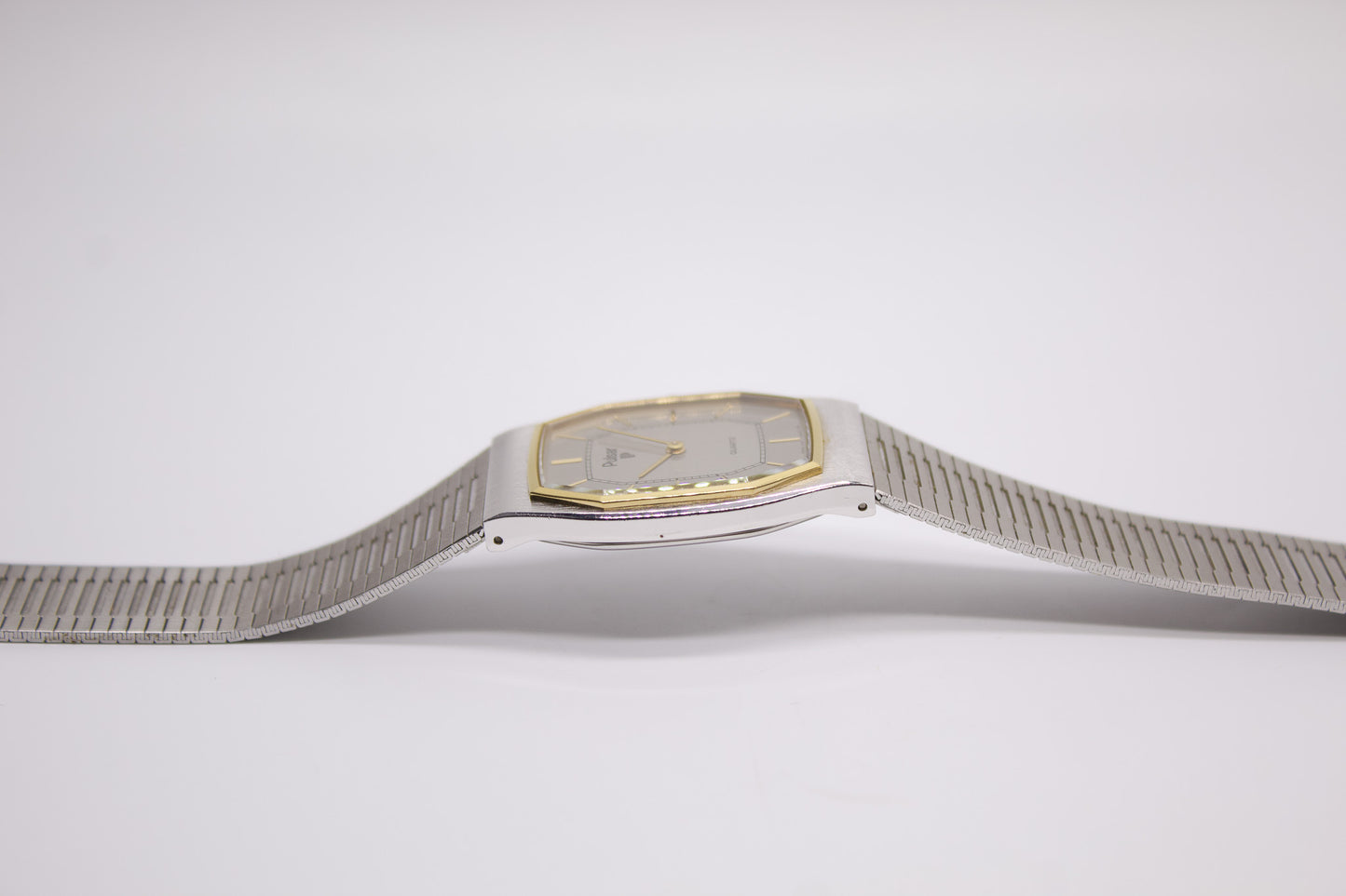 1993 Pulsar Quartz Straight Grain Gray Dial Two Tone Men's Wrist-Watch