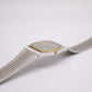 1993 Pulsar Quartz Straight Grain Gray Dial Two Tone Men's Wrist-Watch