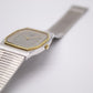 1993 Pulsar Quartz Straight Grain Gray Dial Two Tone Men's Wrist-Watch