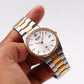 1987 Seiko 'Baby Date-Just' Silver Sunburst Men's Two Tone Wrist-Watch