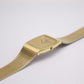 1985 Pulsar Quartz Straight Grain Golden Dial Men's Wrist-Watch