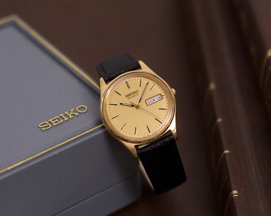 1996 Seiko Quartz Gold Tone Men's Watch W/Box & Papers