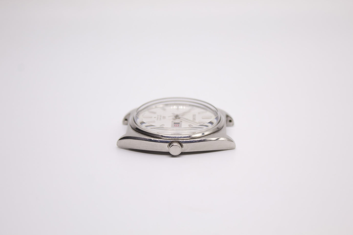 [Serviced] 1970 Seiko Lord-Matic Straight Grain Silver Dial Cushion Case Men's Wrist-Watch
