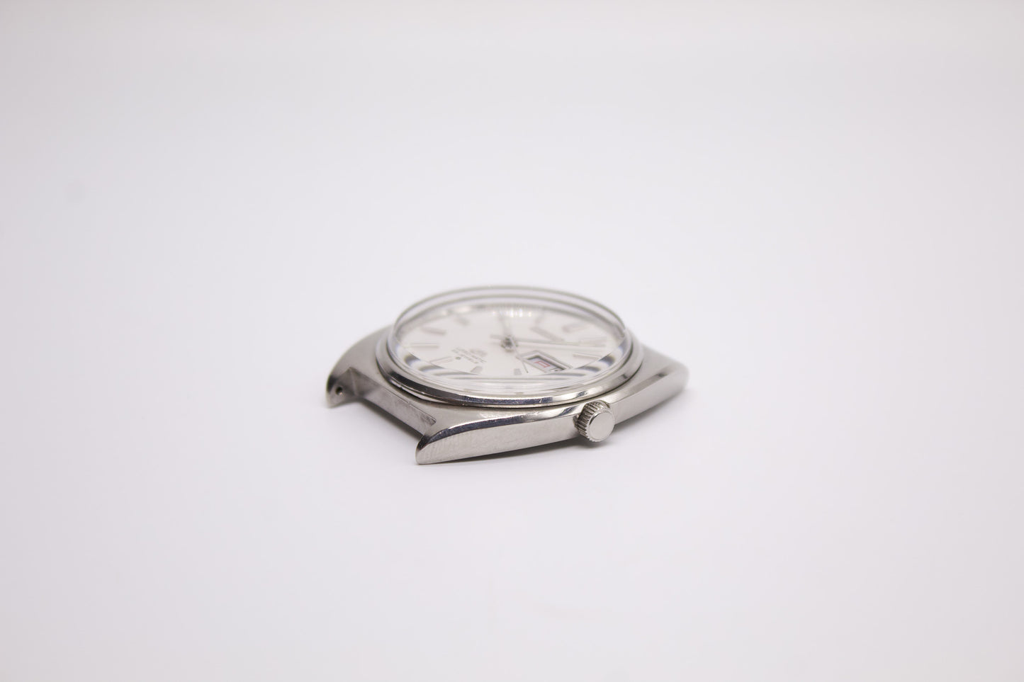 [Serviced] 1970 Seiko Lord-Matic Straight Grain Silver Dial Cushion Case Men's Wrist-Watch