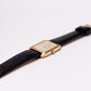 1986 Seiko Tank Straight Grain Golden Dial Men's Wrist-Watch