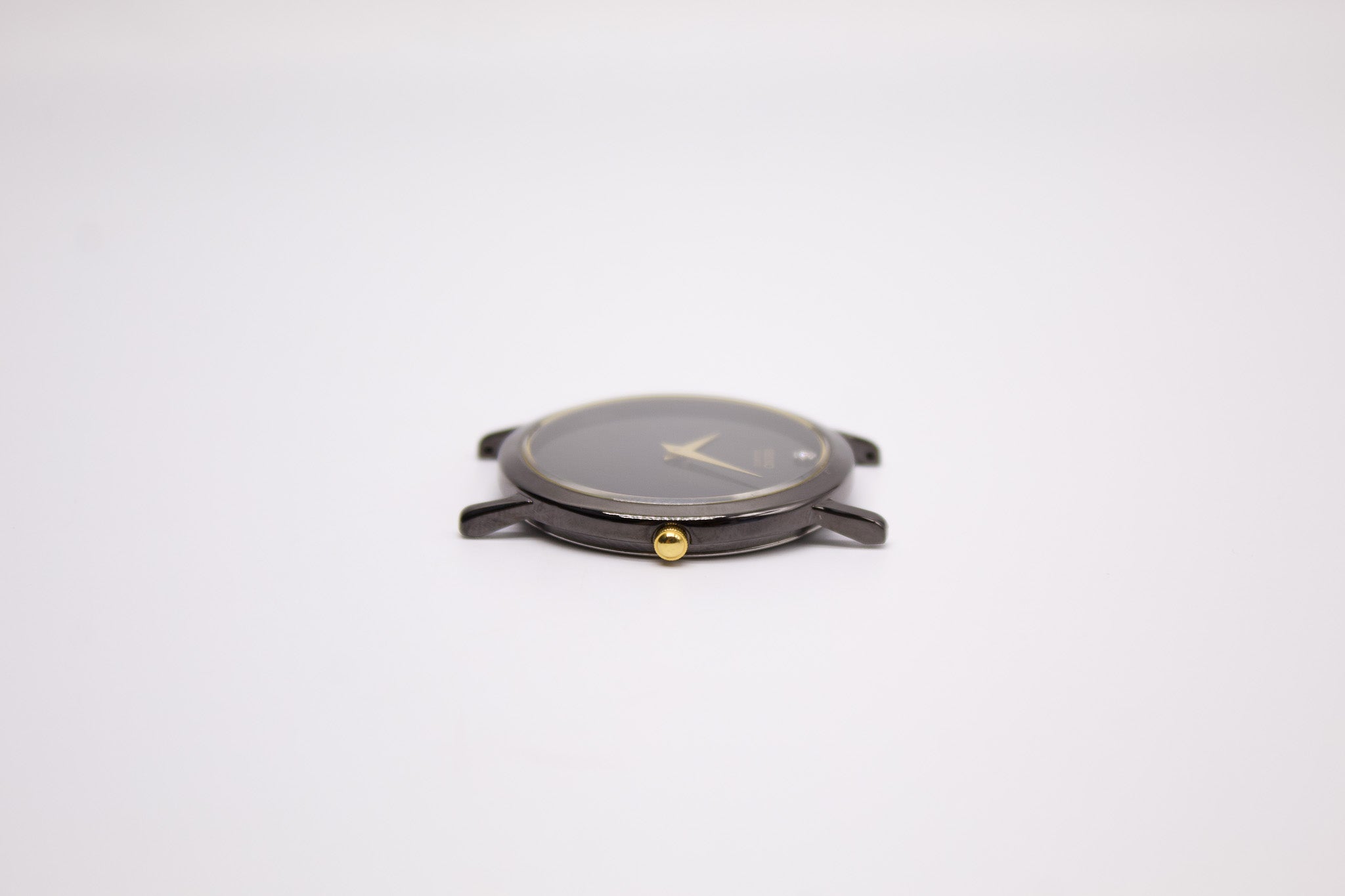 New Old Stock] 1995 Seiko Quartz Inky Black Dial Men's Wrist-Watch