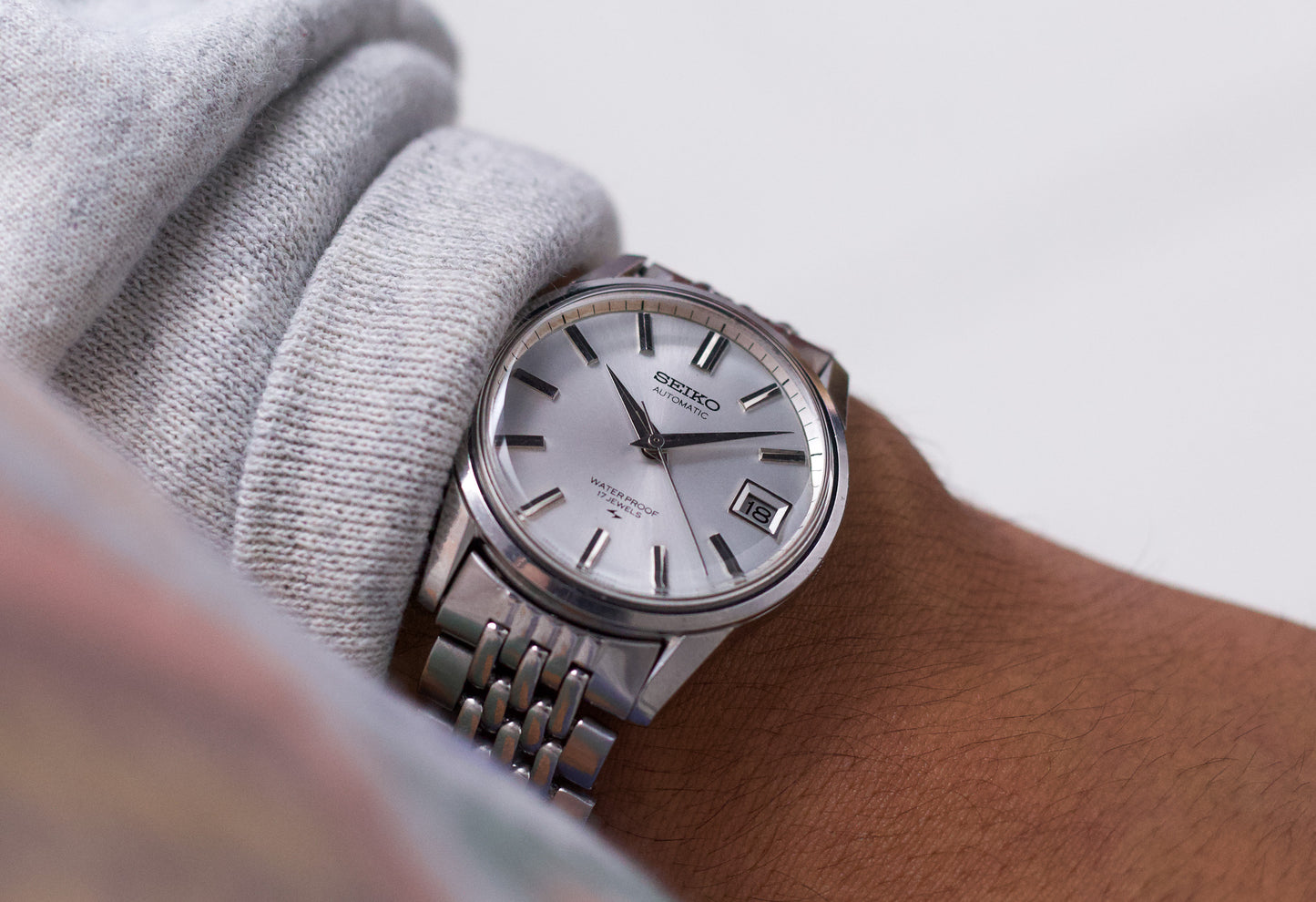 [Serviced] 1968 Seiko Automatic Silver Sunburst Men's Wrist-Watch