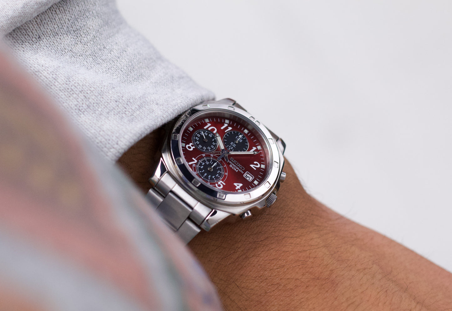 2007 Seiko Chronograph Red Dial Men's Quartz Wrist-Watch