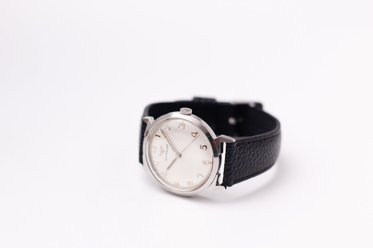 1960s Wittnauer Mechanical Silver Sunburst Dial Men's Wrist-Watch