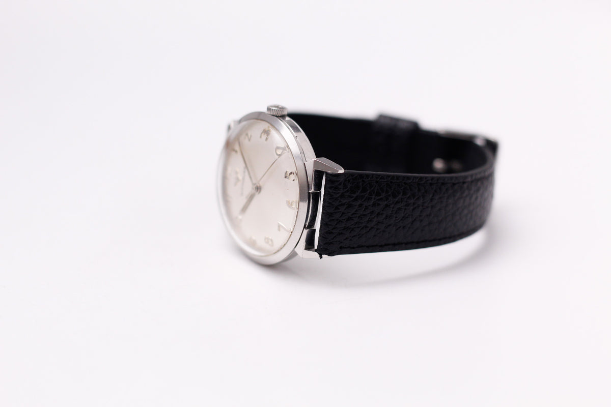 1960s Wittnauer Mechanical Silver Sunburst Dial Men's Wrist-Watch