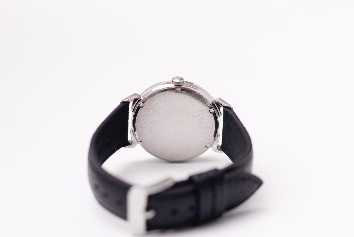 1960s Wittnauer Mechanical Silver Sunburst Dial Men's Wrist-Watch