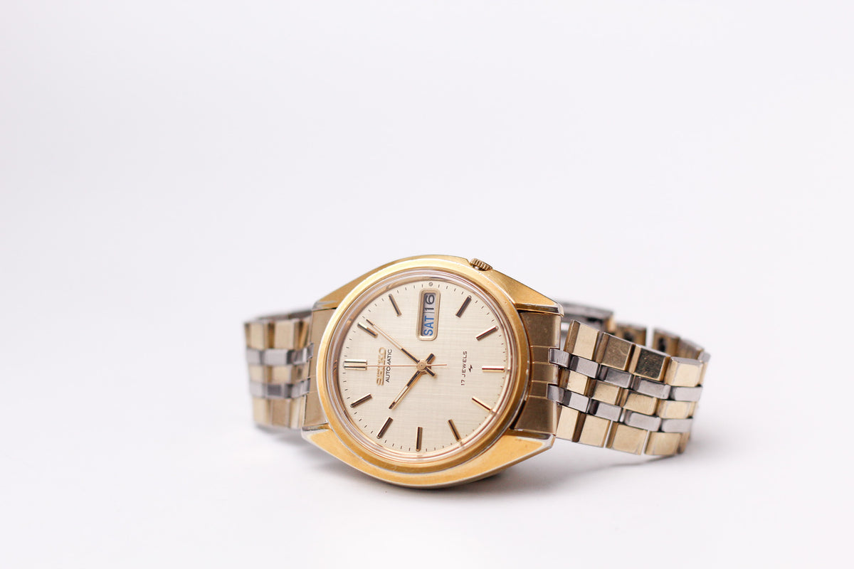 [Serviced] 1978 Seiko Automatic Golden Linen Dial Men's Wrist-Watch