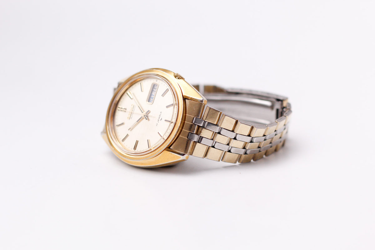 [Serviced] 1978 Seiko Automatic Golden Linen Dial Men's Wrist-Watch