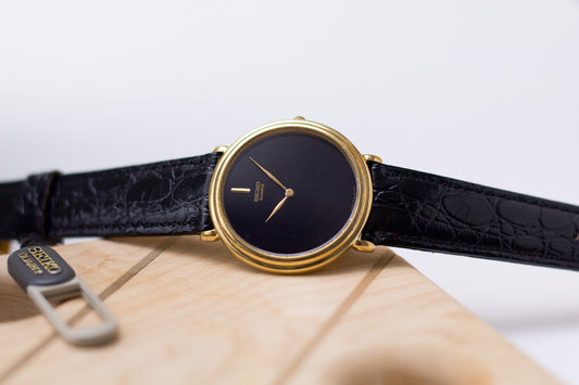 1979 Seiko Quartz Inky Black Dial Men's Wrist-Watch