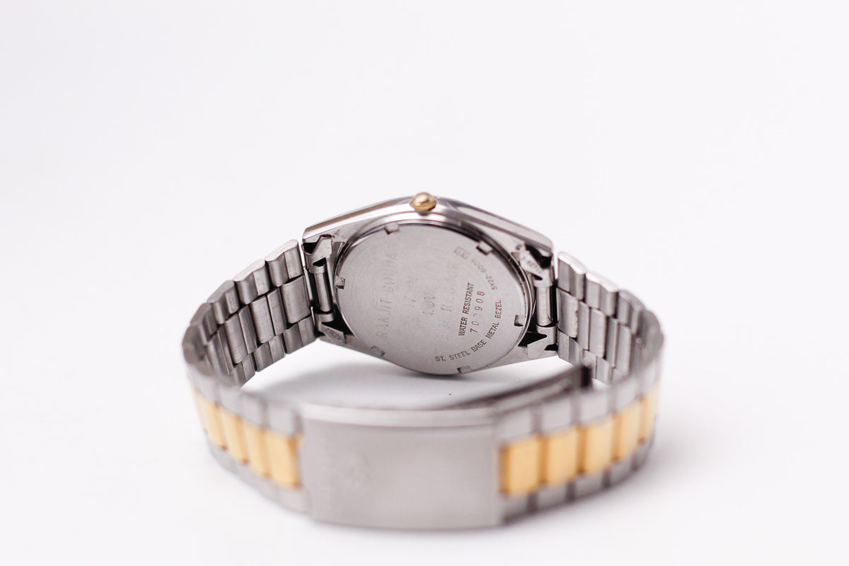 1987 Seiko 'Baby Date-Just' Silver Sunburst Men's Two Tone Wrist-Watch